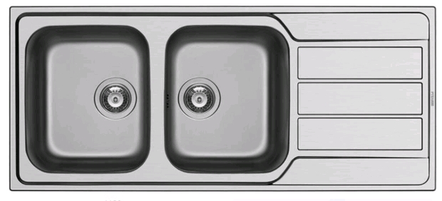 ATHENA SINK 116X50 2B1D LEN PYRAMIS - diera zadarmo