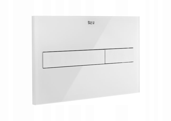WC tlačidlo - Biele tlačidlo Roca Dual Glass