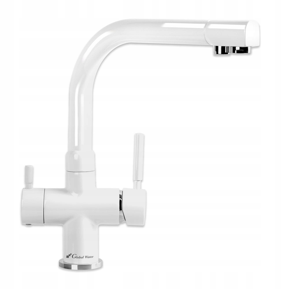 Kuchynská batéria -  Ontario Biely kuchynský faucet - trojcestný