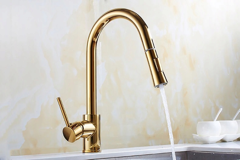 Kuchynská batéria - Faucet so zlatým výtokom