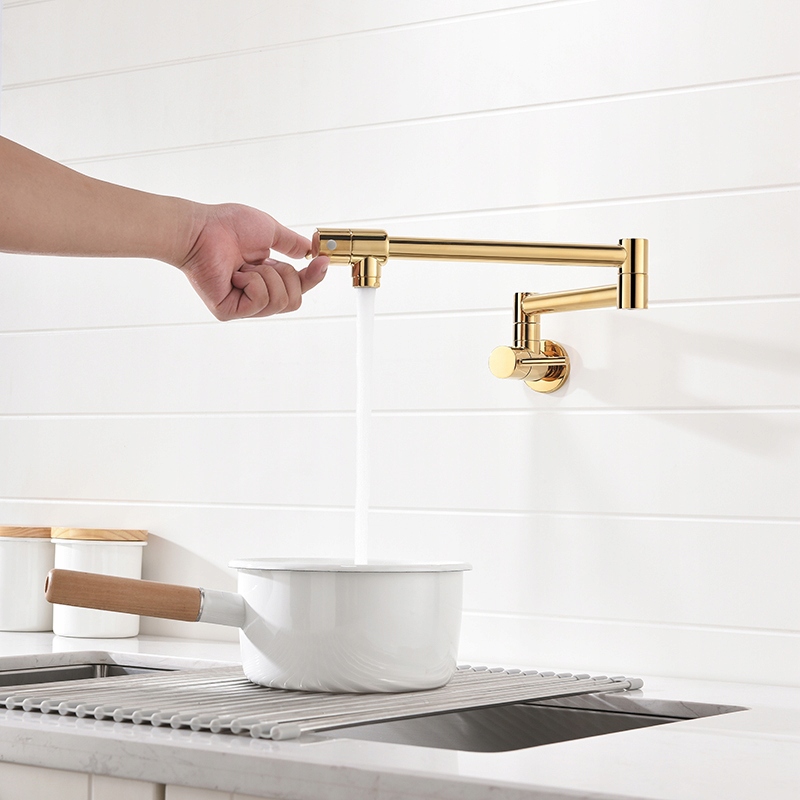 Kuchynská batéria - zlatý kuchynský faucet, výplň hrnca, zlatý potfiller