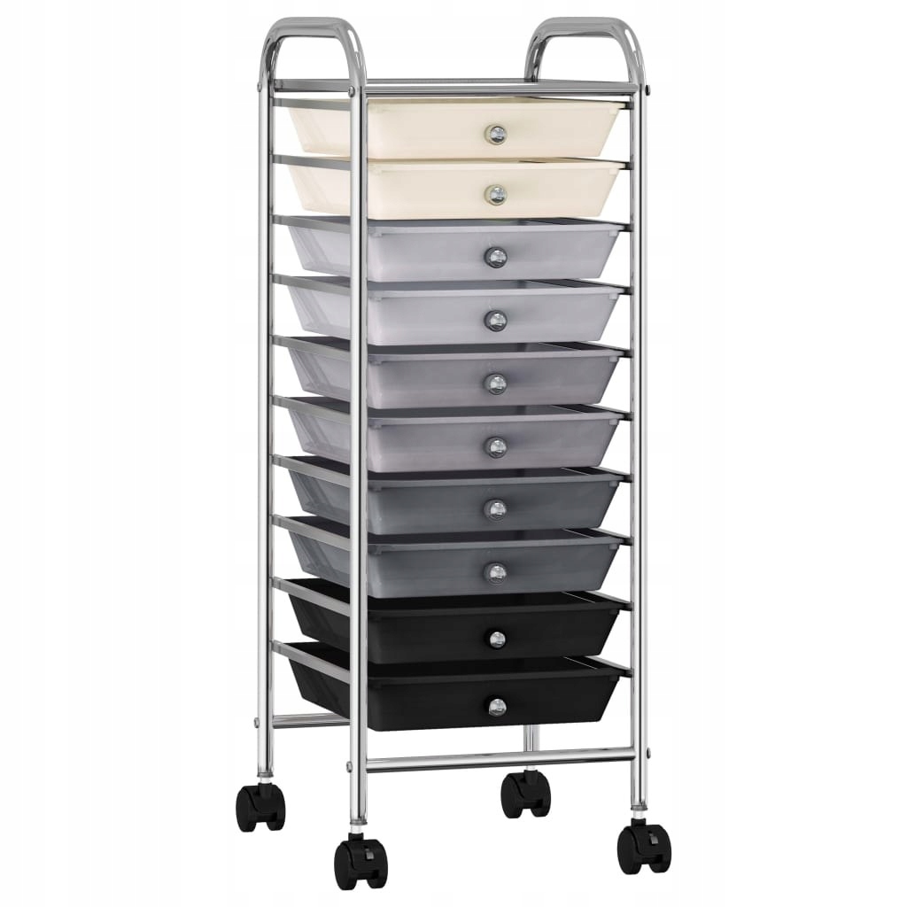 Kupelňový set doplnkov - Vozík a1s s 10 zásuvkami, ombre, plast
