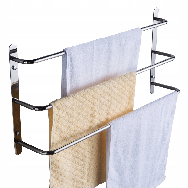 Vešiak - trojvrstvový držiak na uteráky strieborný L60cm