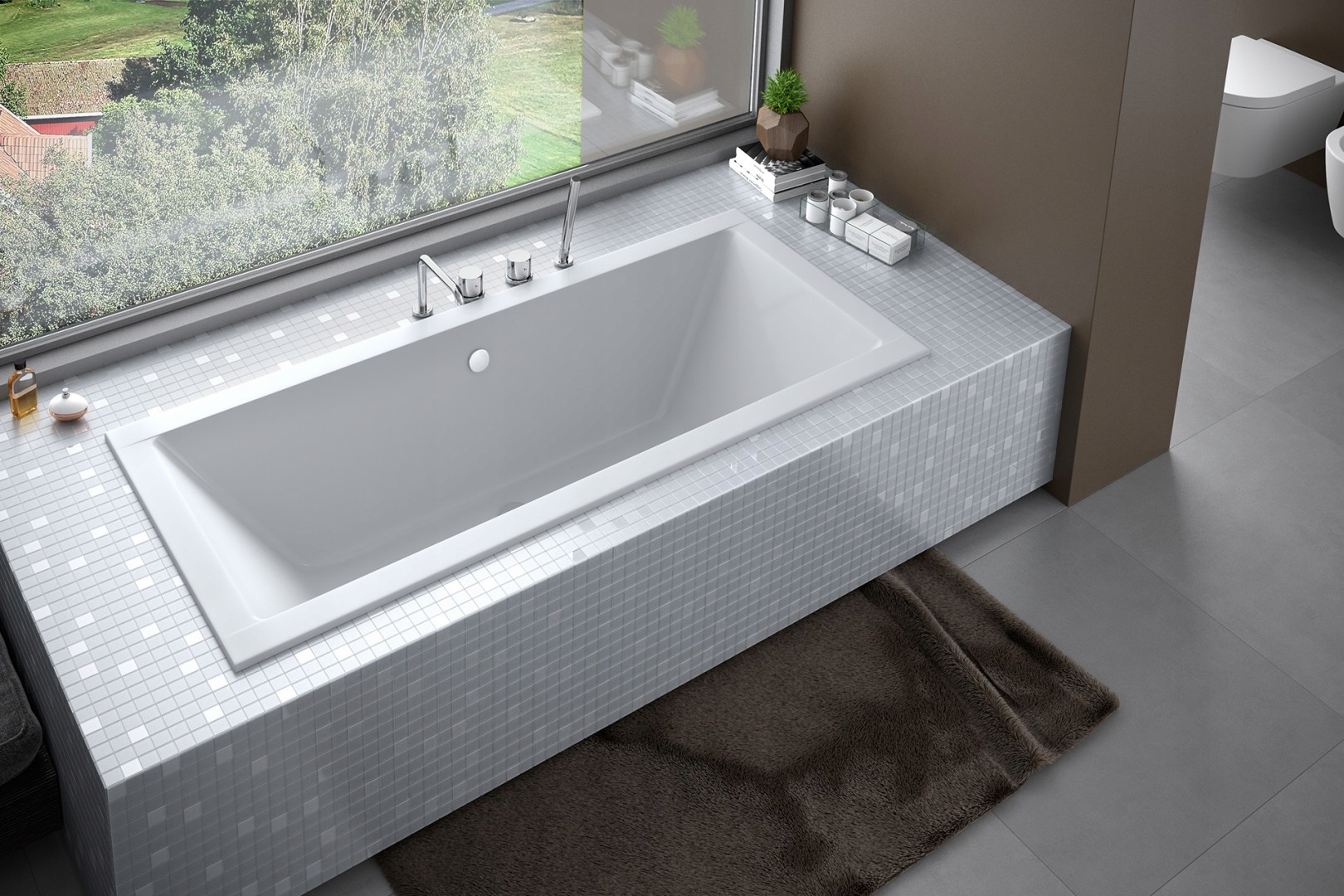 Obdĺžniková vaňa quadro SLIM 180x90 akrylová Besco