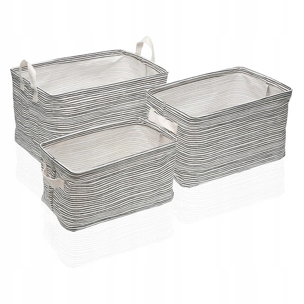 Kupelňový set doplnkov - Sada polyesterových košov (3 kusy) (25 x 22 x 35