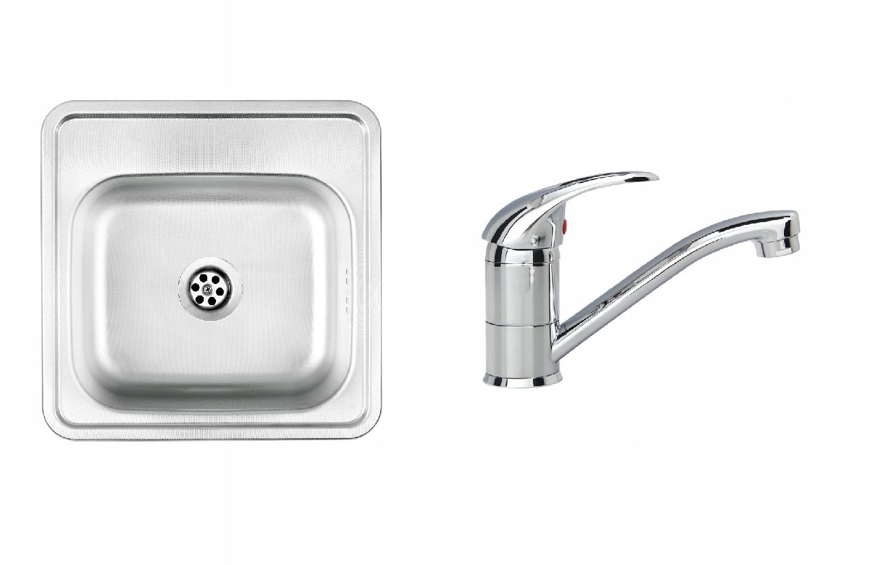 Kuchynský drez - jednokomorový drez 38x38 nízky faucet
